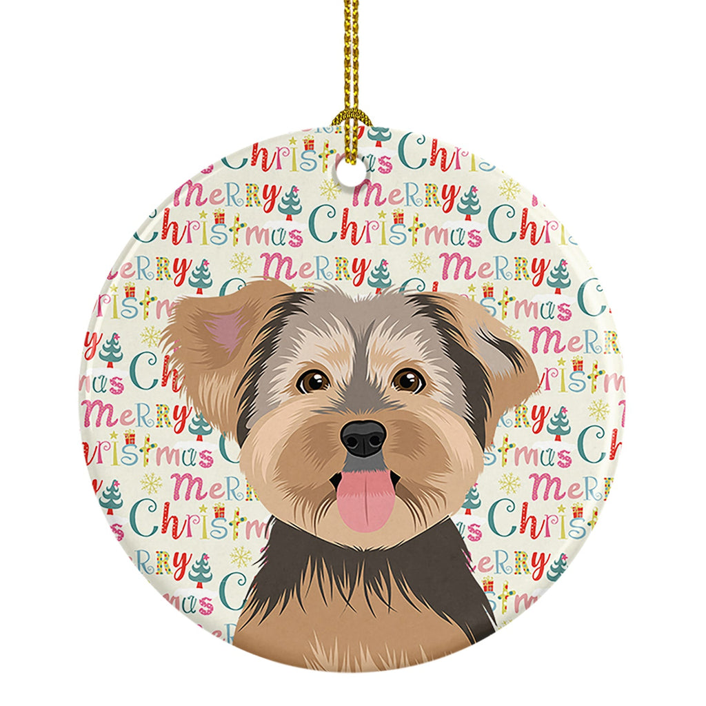 Yorkie Chocolate #2 Christmas Ceramic Ornament