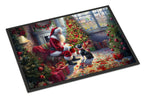 Boston Terrier and Santa Claus Doormat