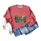 Halloweentown Printed Loose Round Neck Sweater