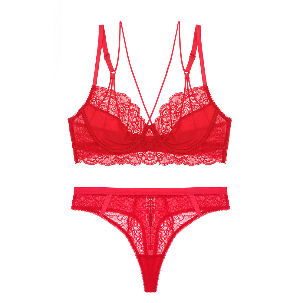 Varsbaby Women's High-Waisted Lace Back Bra Set