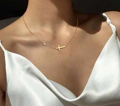 Sideways Cross Necklace