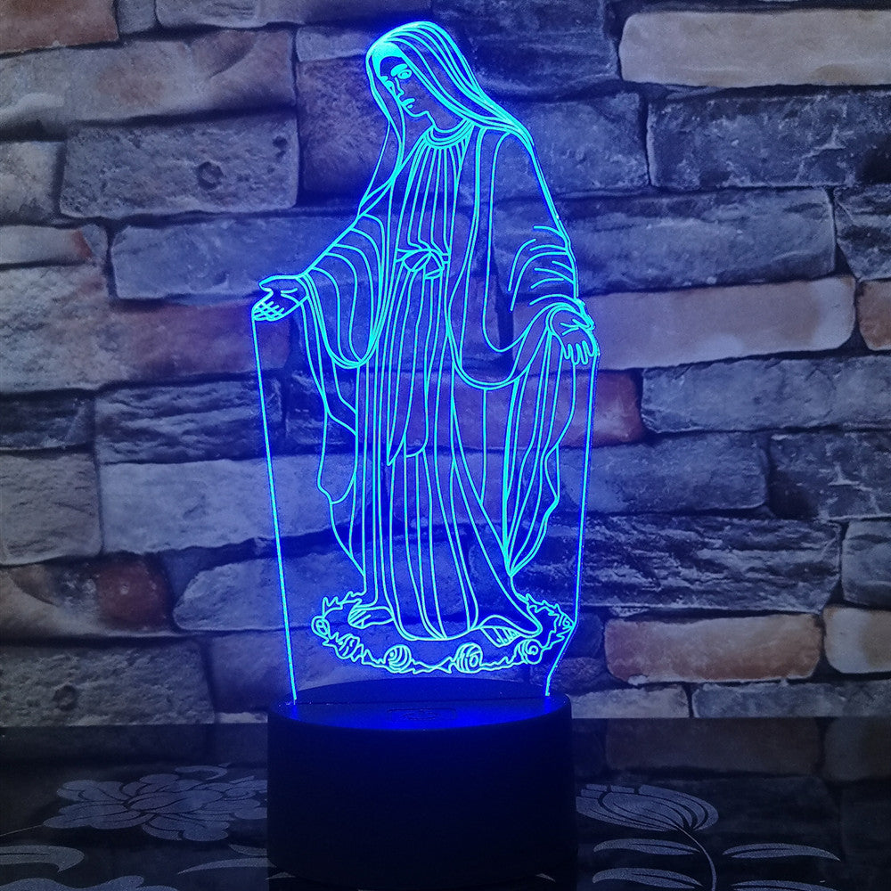 3D LED Night Light - Virgin Mary
