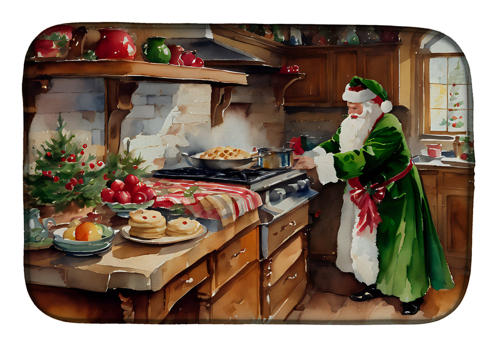 Cookies with Santa Claus Father Christmas Dish Drying Mat