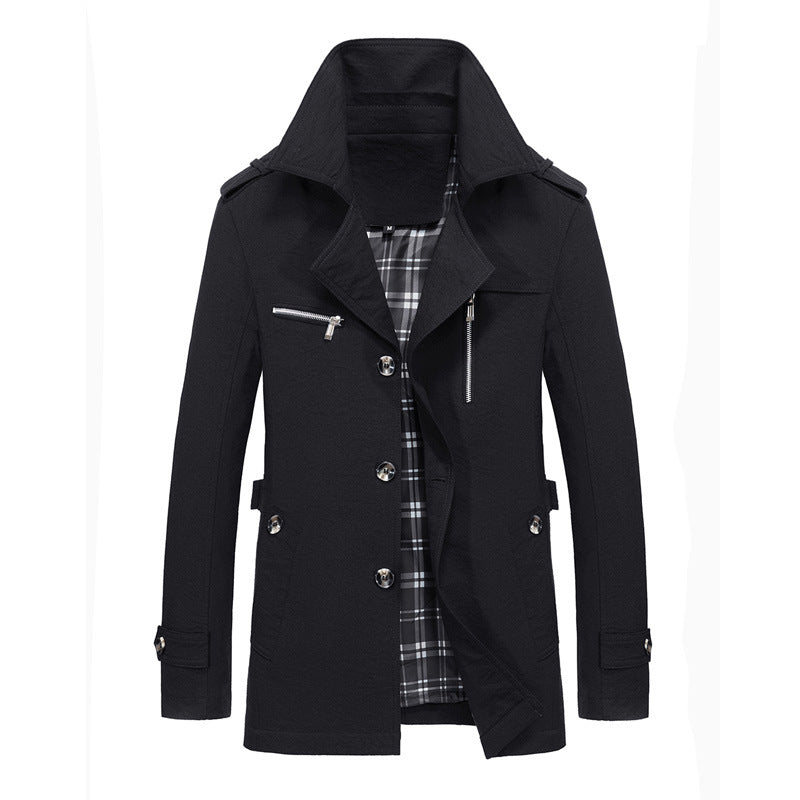 Men's Solid Color Casual Workwear Lapel Jacket