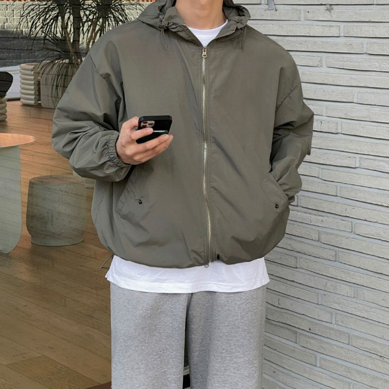 Men's Autumn Hooded Coat - Trendy Loose-Fitting Jacket
