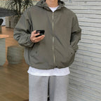 Men's Autumn Hooded Coat - Trendy Loose-Fitting Jacket