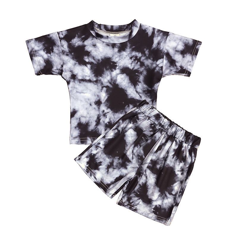 Summer Tie-Dye T-Shirt and Shorts Set for Girls
