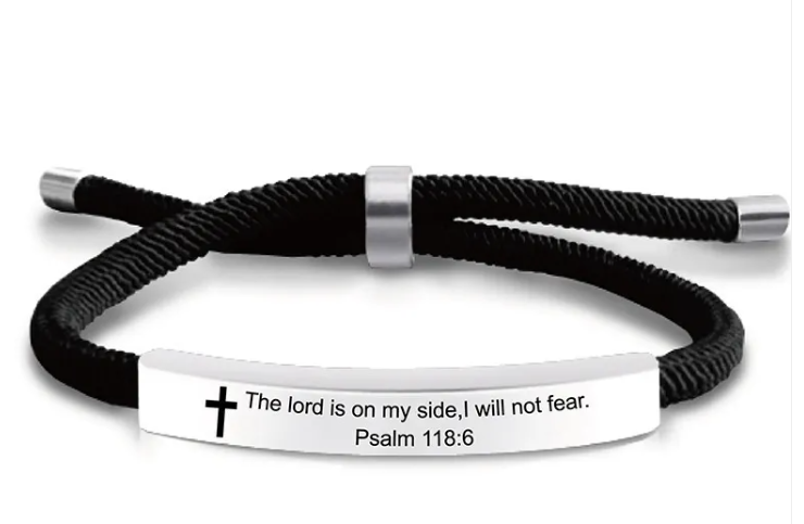 Scripture Cross Cord Bracelet (Psalm 46:5) | Christian Jewelry