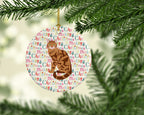 Bengal Cat Christmas Ceramic Ornament
