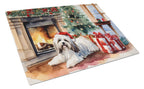 Havanese Cozy Christmas Glass Cutting Board