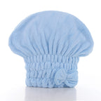 High Density Coral Fleece Hair Drying Hat | Embroidered Cap