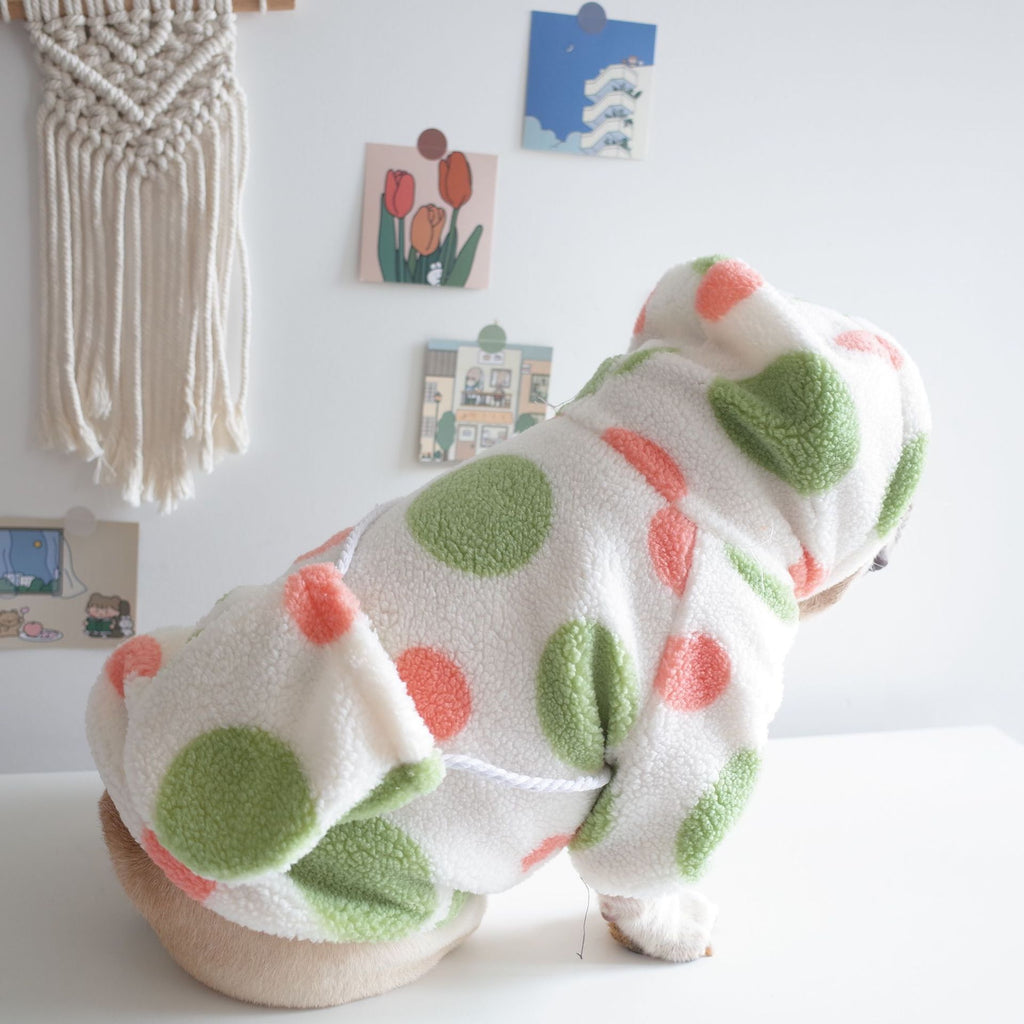 Dog Fleece Dot Print Hoodie for Pets