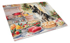Norwegian Elkhound Christmas Cookies Glass Cutting Board