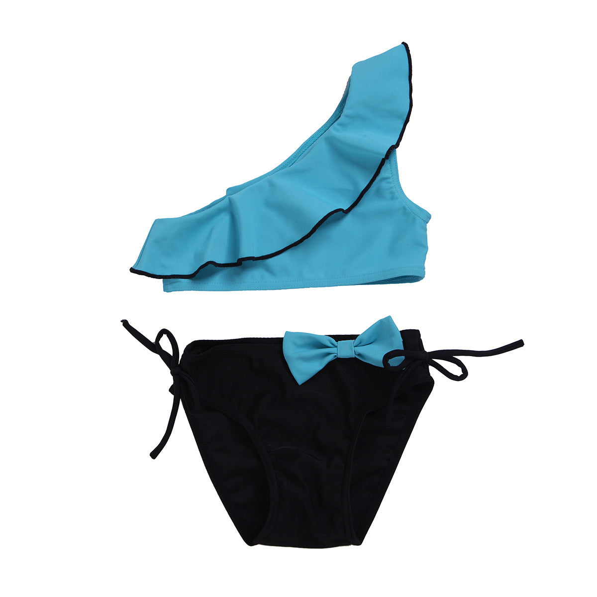 Girls Ruffle Bow Two-Piece Swimsuit