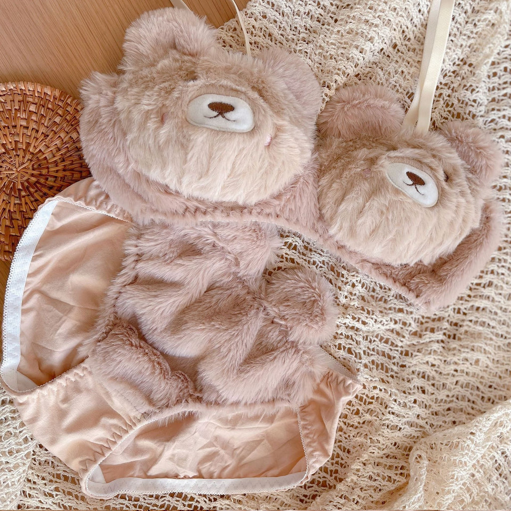 Cute Bear Plush Wireless Underwear Set