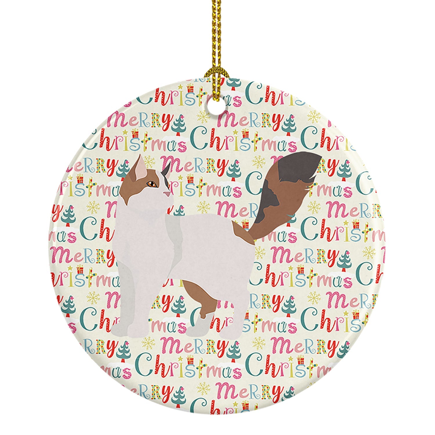 Turkish Van Cat Christmas Ceramic Ornament