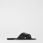 Nude Quilted Calfskin Flat Sandals