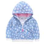 Girls Candy Color Hooded Zipper Coat and Tops