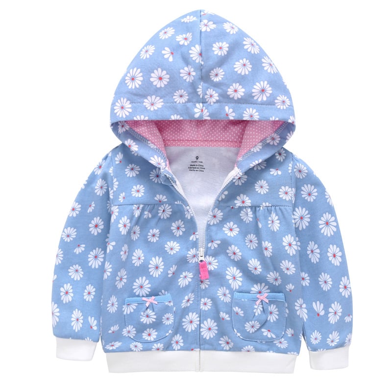 Girls Candy Color Hooded Zipper Coat and Tops