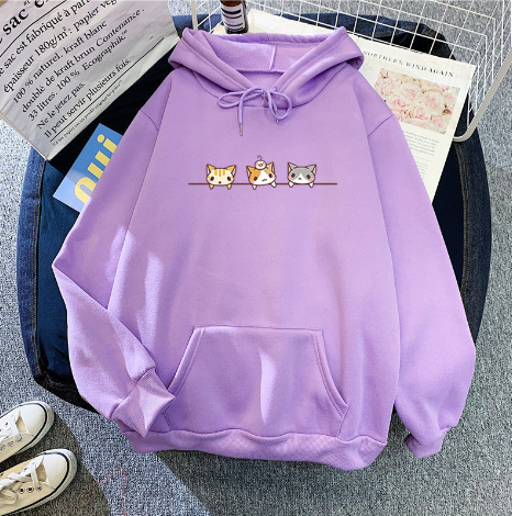 Printed Fleece Hooded Pullover Sweatshirt | Streetwear