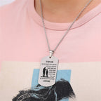 Stainless Steel Dog Tag Necklace with Letter Design