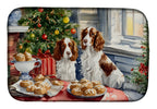 Welsh Springer Spaniel Christmas Cookies Dish Drying Mat