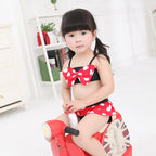 Stylish Striped Girls' Bikini Swimsuit - Mickey Design