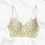 Rhinestone Beaded Bustier Push-Up Bralette Crop Top