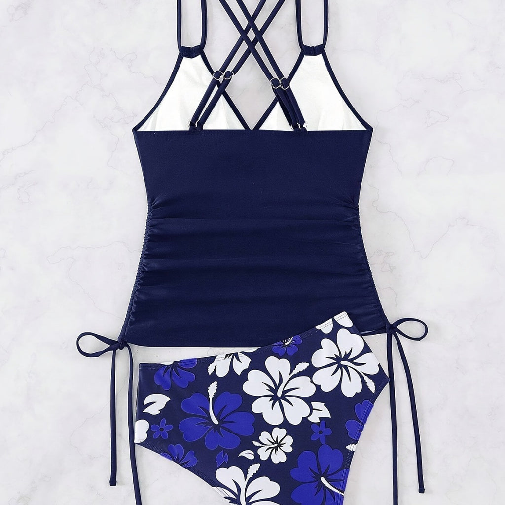 2024 Women's Tankini with Drawstring Beach Swimwear