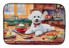 Bichon Frise Christmas Cookies Dish Drying Mat