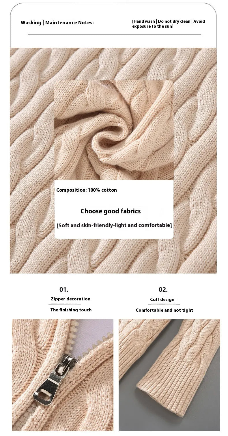Loose Zip Knitted Pullover Sweater | Streetwear