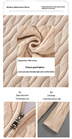 Loose Zip Knitted Pullover Sweater | Streetwear