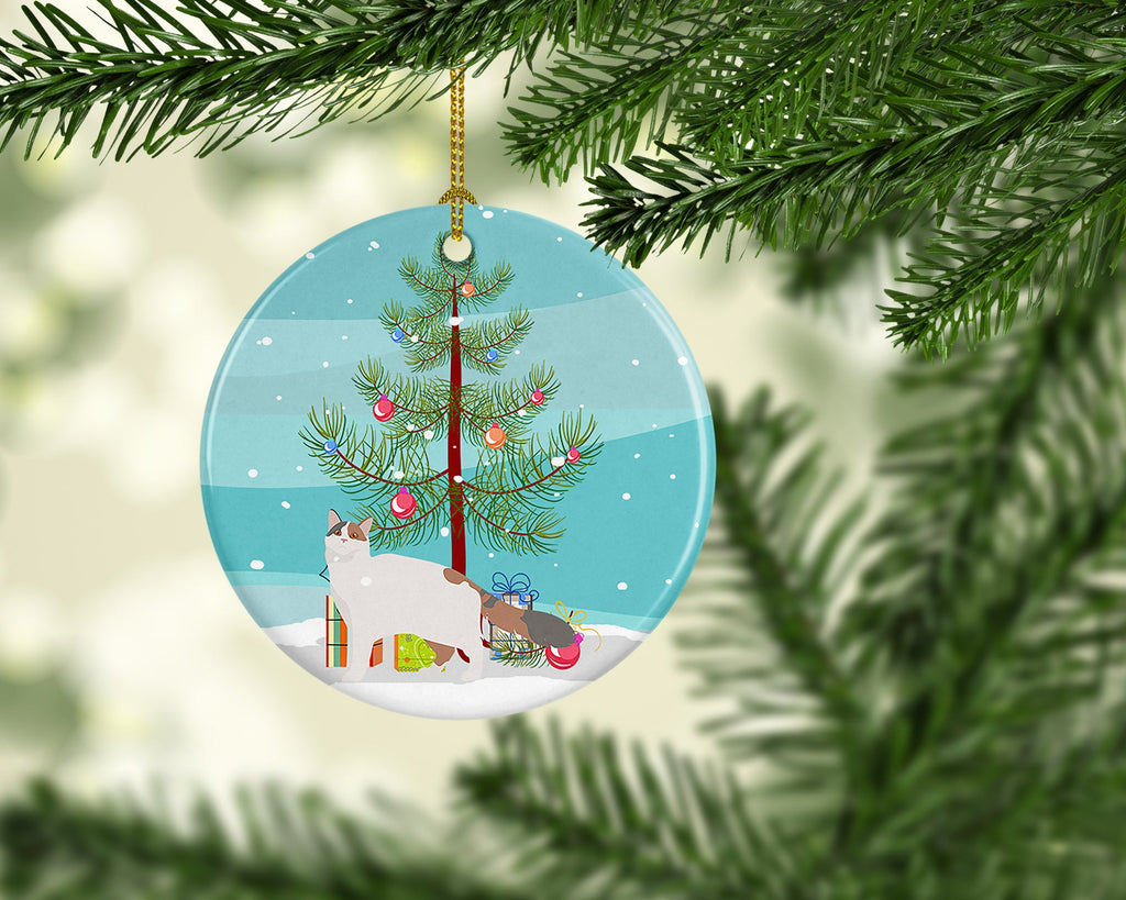 Turkish Van Cat Christmas Ceramic Ornament