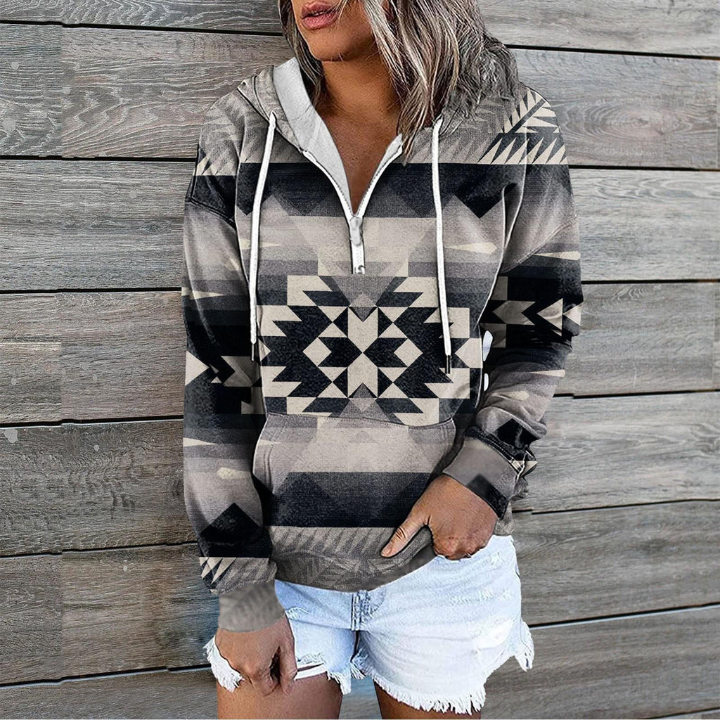 Casual Hoodie with Zip Pocket for Women | Streetwear