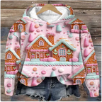 FestiveGlow Women's 3D Print Oversized Christmas Hoodie
