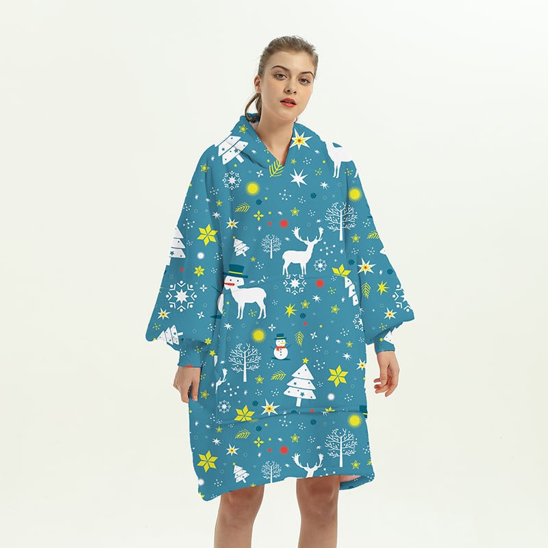 Women's Sherpa Hooded Blanket Sweatshirt with Flange