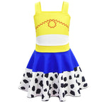 Children's Cartoon Print Camisole Dress