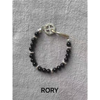 Cross Alloy Pendant with Black Beaded Bracelet