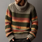 Men's Color Block Turtleneck Knitted Sweater