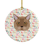 European Burmese Cat Christmas Ceramic Ornament