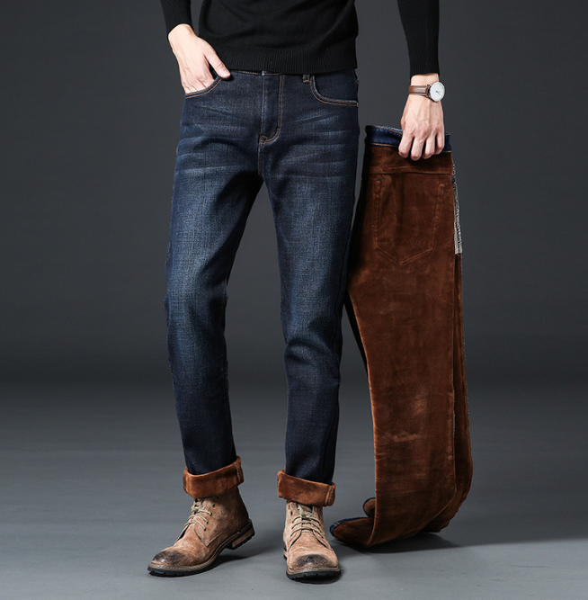 Warm Oversized Slim Straight Winter Fleece Trousers