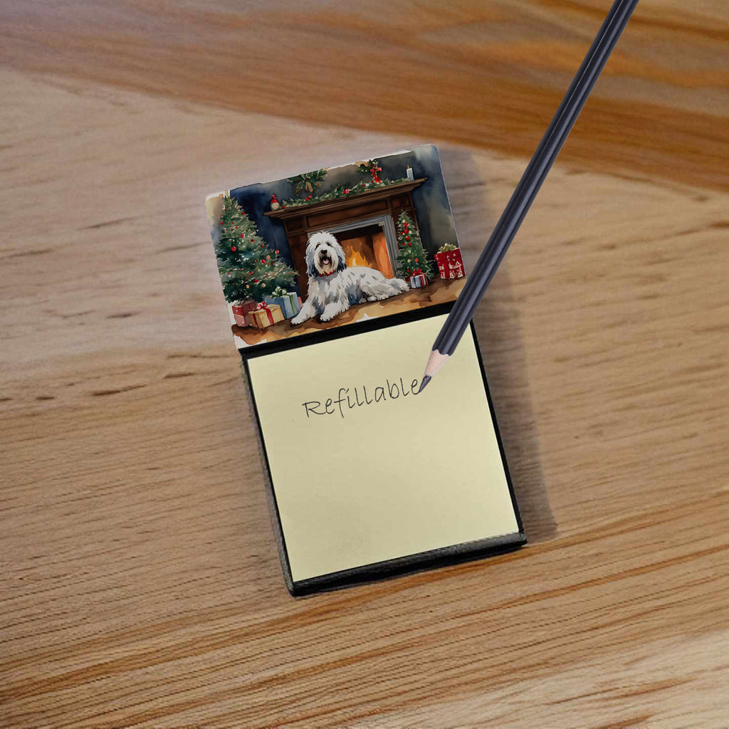 Old English Sheepdog Cozy Christmas Sticky Note Holder