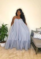 Sleeveless Long Dress with Spaghetti Straps for Women