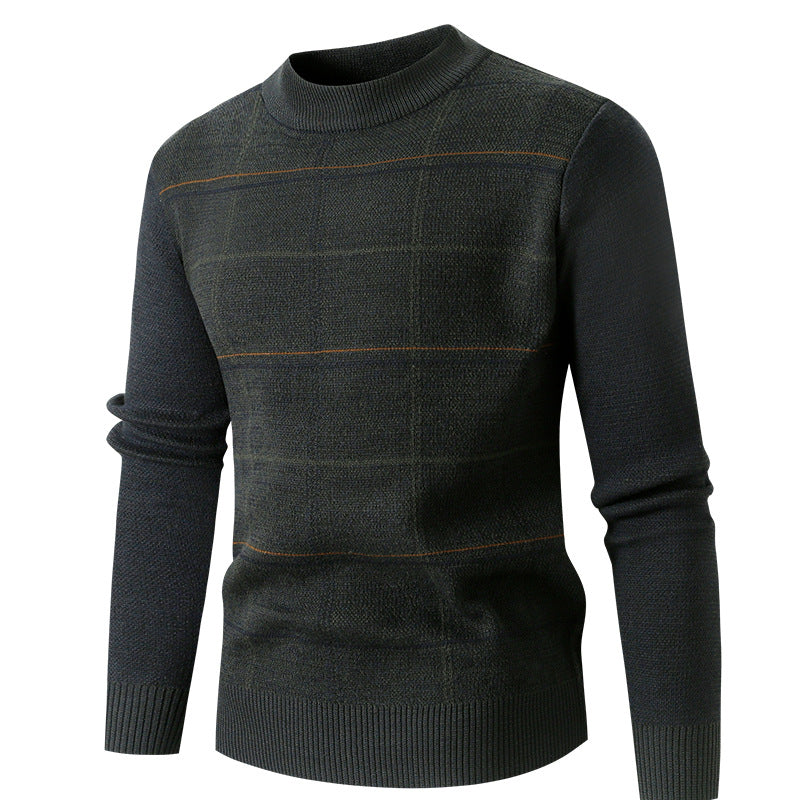 Men's Casual Loose Fit Plaid Sweater
