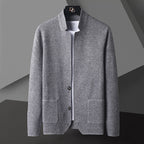 Men's Pocket Stand Collar Cardigan Sweater