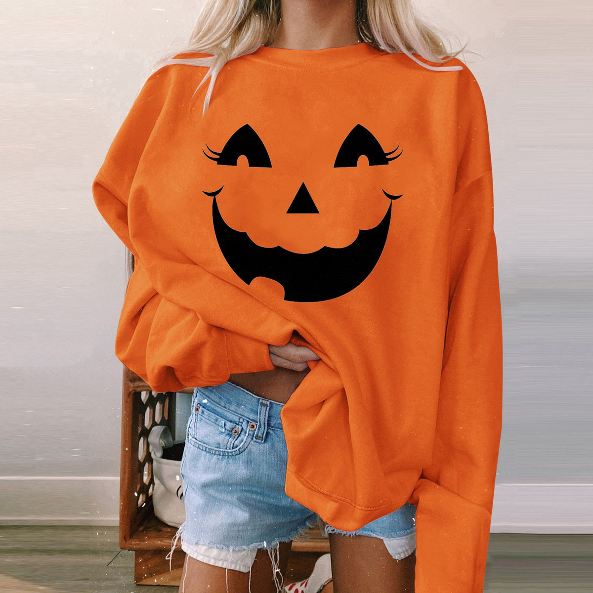 Halloween Women's Long Sleeve Padded Sweatshirt | Streetwear