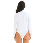 Women's Long-Sleeve Lapel Bodysuit Shirt