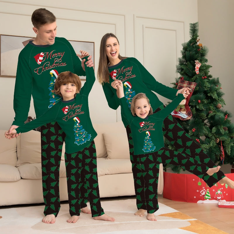 Parent-Child Long-Sleeved Christmas Pajamas Set