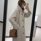 Trendy Women's Coat in Popular Thin Woolen Fabric