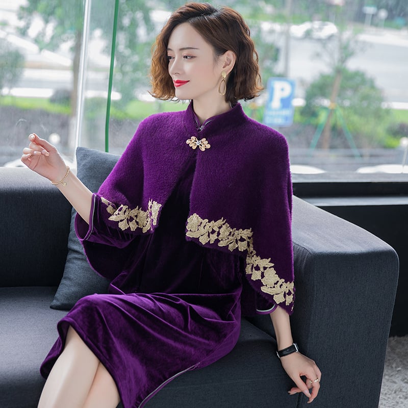 Mink Velvet Cape Shawl Jacket for Women (Short & Warm)